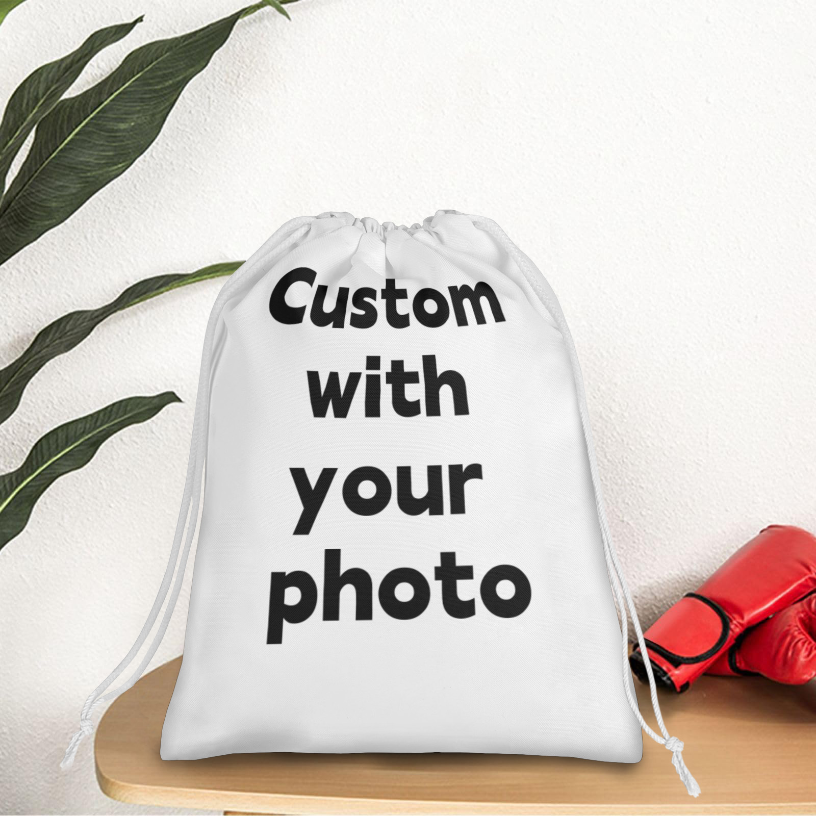Drawstring Gym Bag - Personalized Custom Photo Drawstring Bag, Imitation