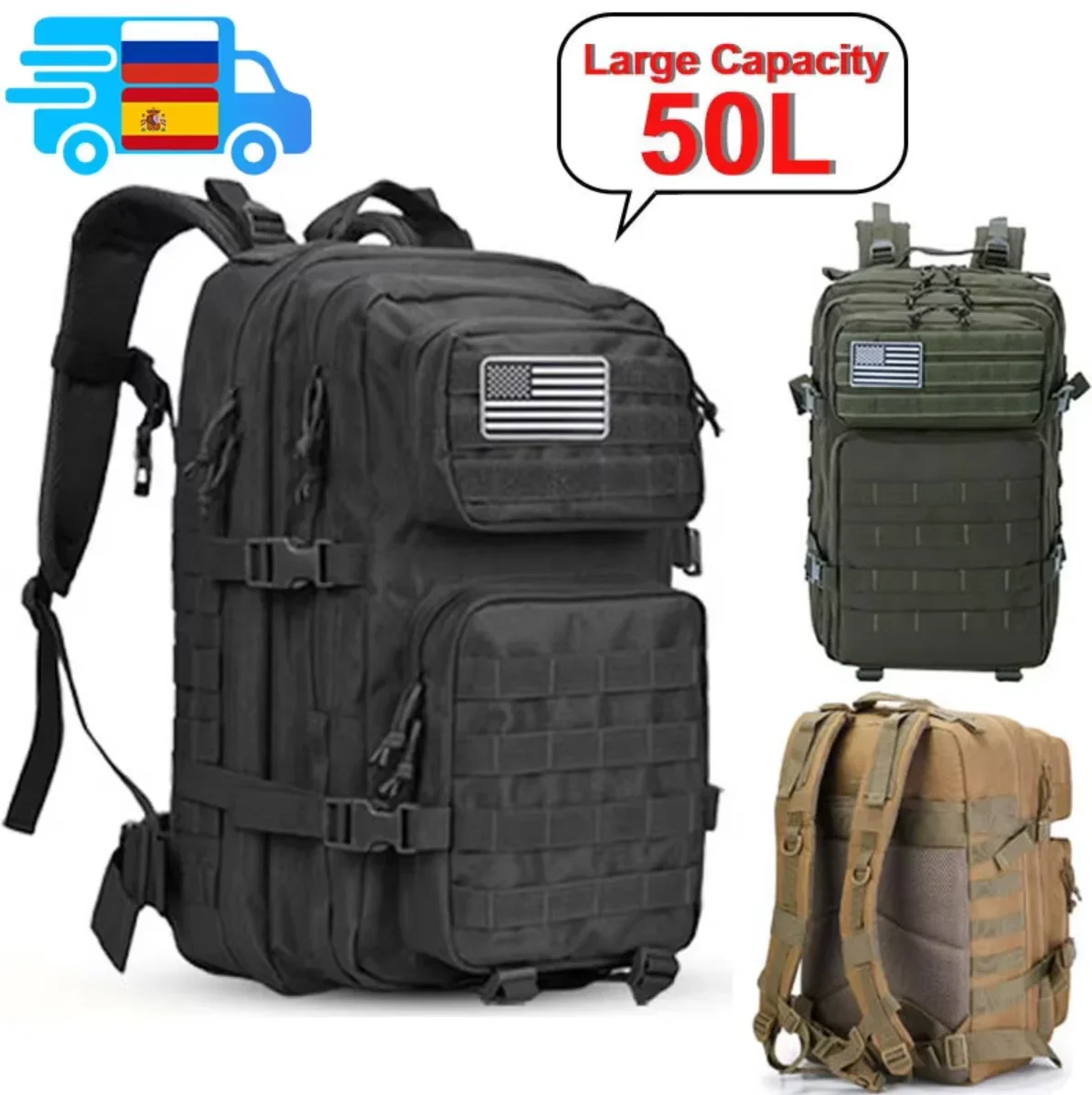 2Q-50L Tactical Backpack Men's - огляд і ціна Rucksack Military Style